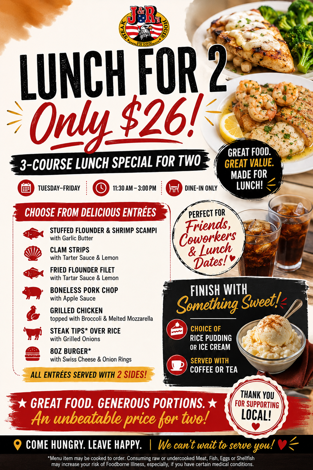 June Specials at J&R's Steakhouse.