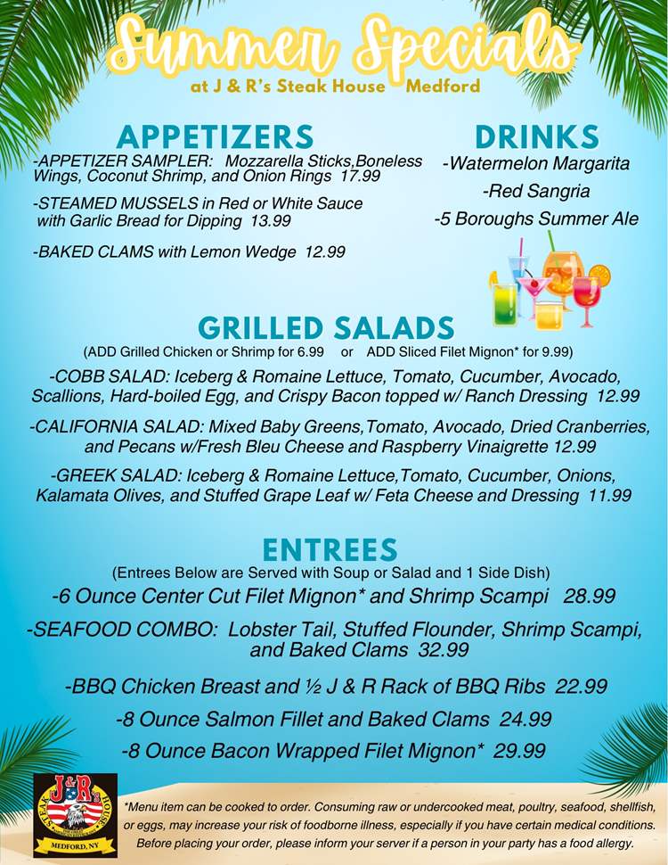 Summer Specials at J and R's