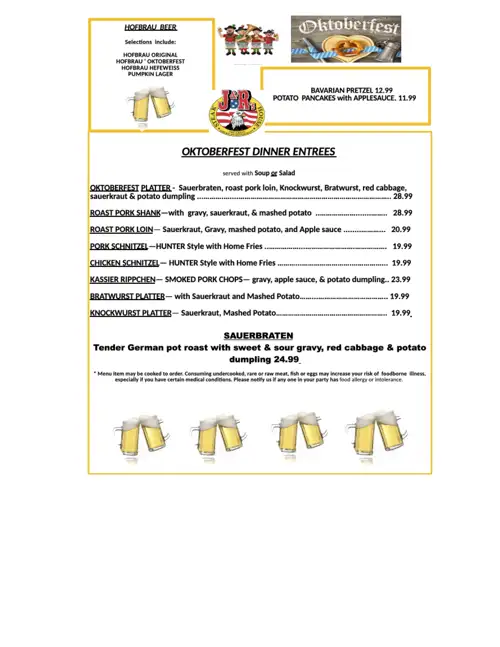 Oktoberfest Dinner Specials