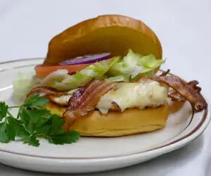 Cheeseburger with bacon.  